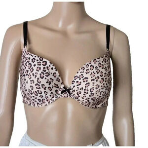 Victoria’s Secret lightly Lined Demi Bra Underwire multicolor animal print 32DD